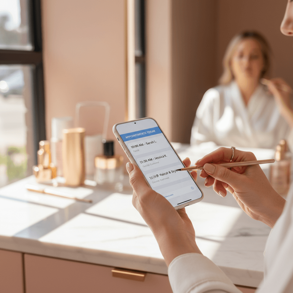 Customer booking barbershop appointment online