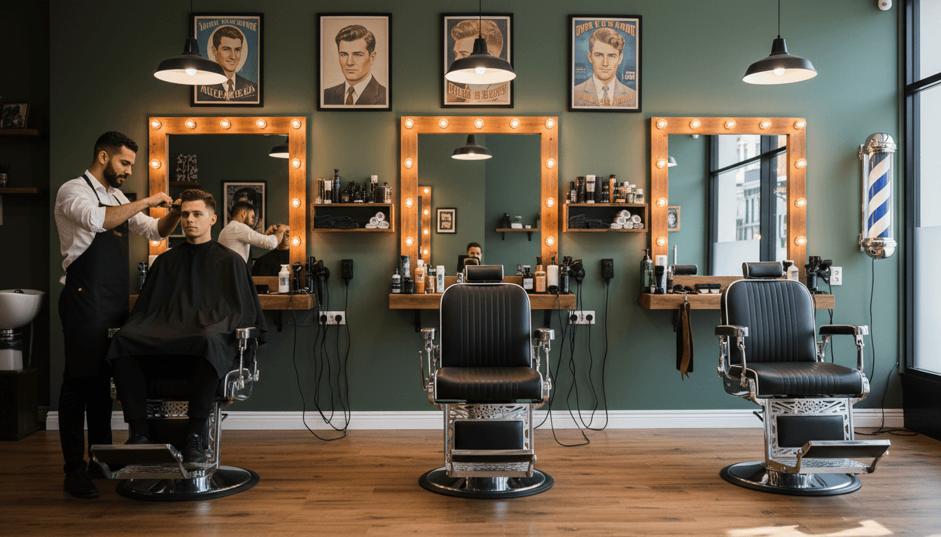Professional barbershop interior