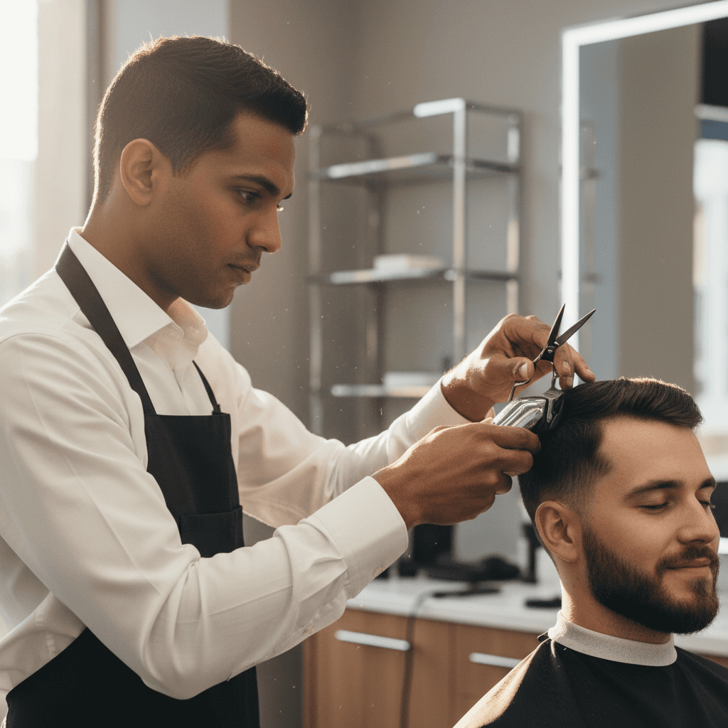 Barber receiving confirmed appointment call